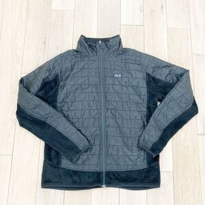 Patagonia Black Quilted Puffer Jacket with Stand-Up Collar